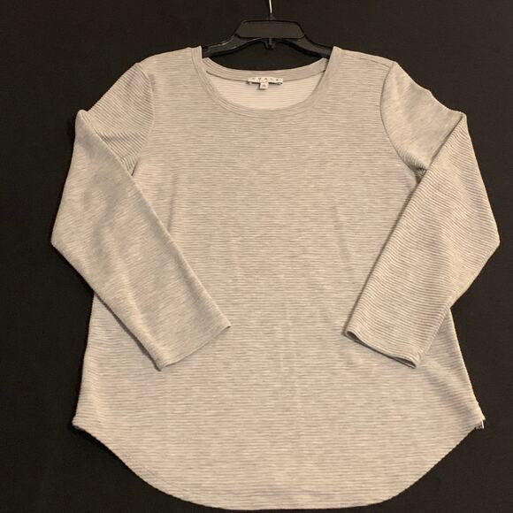 Chaus New York Womens Long Sleeve Gray Tunic Top Metallic Threads Side Zipper Lg - Picture 9 of 10